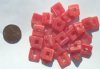 25 12x12x4mm Open Square Matte Marble Red